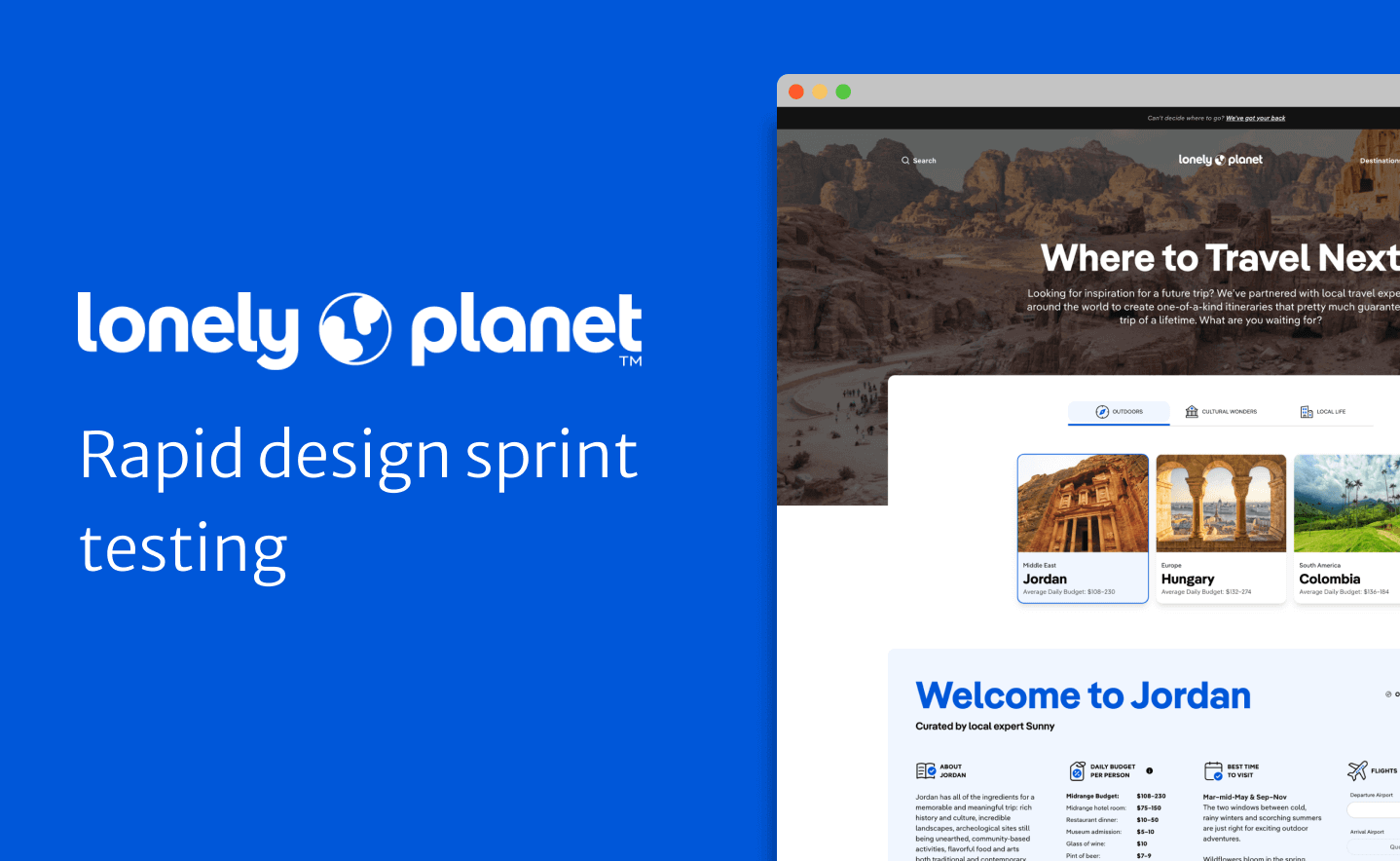 Lonely Planet rapid design sprint testing case study